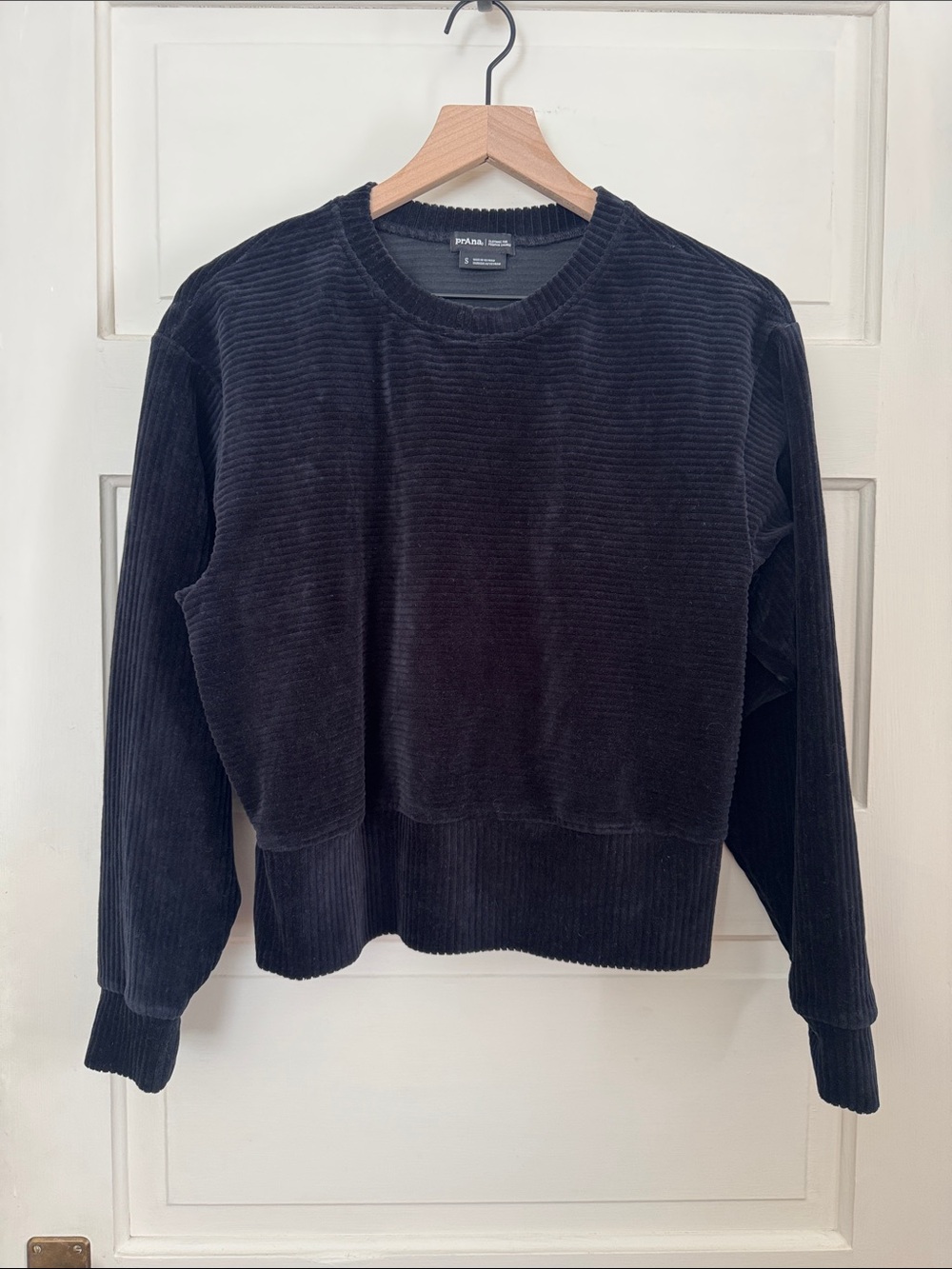 Prana Black Corduroy Crewneck Sweatshirt - Women's